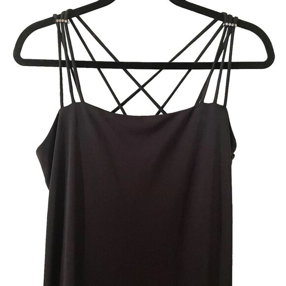 Vintage Black Molly Mallow Evening Rhinestone Maxi Formal Dress Women Size 10 - Picture 3 of 11